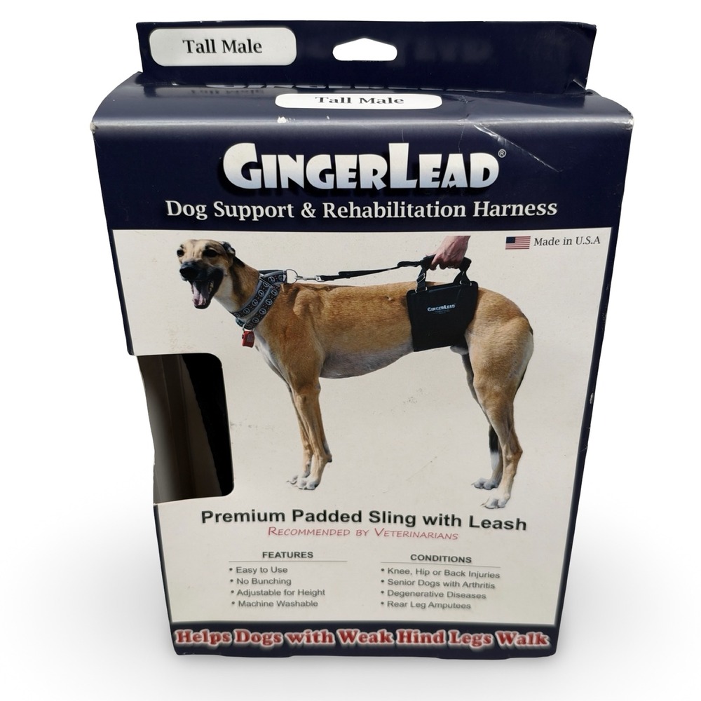 GingerLead Dog Support Rehabilitation Harness Tall Male Sling READ NOT COMPLETE